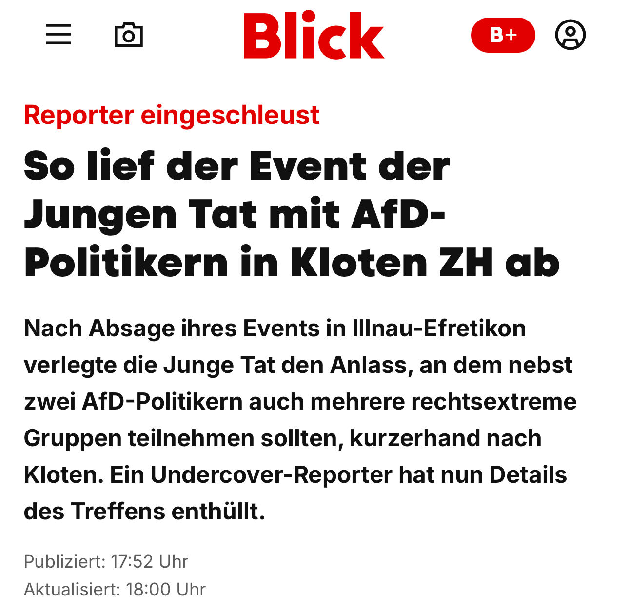 „Eigentlich sollte der Anlass (mit) zwei Abgeordnete[n] der AfD (...) im Rössli-Saal stattfinden.“