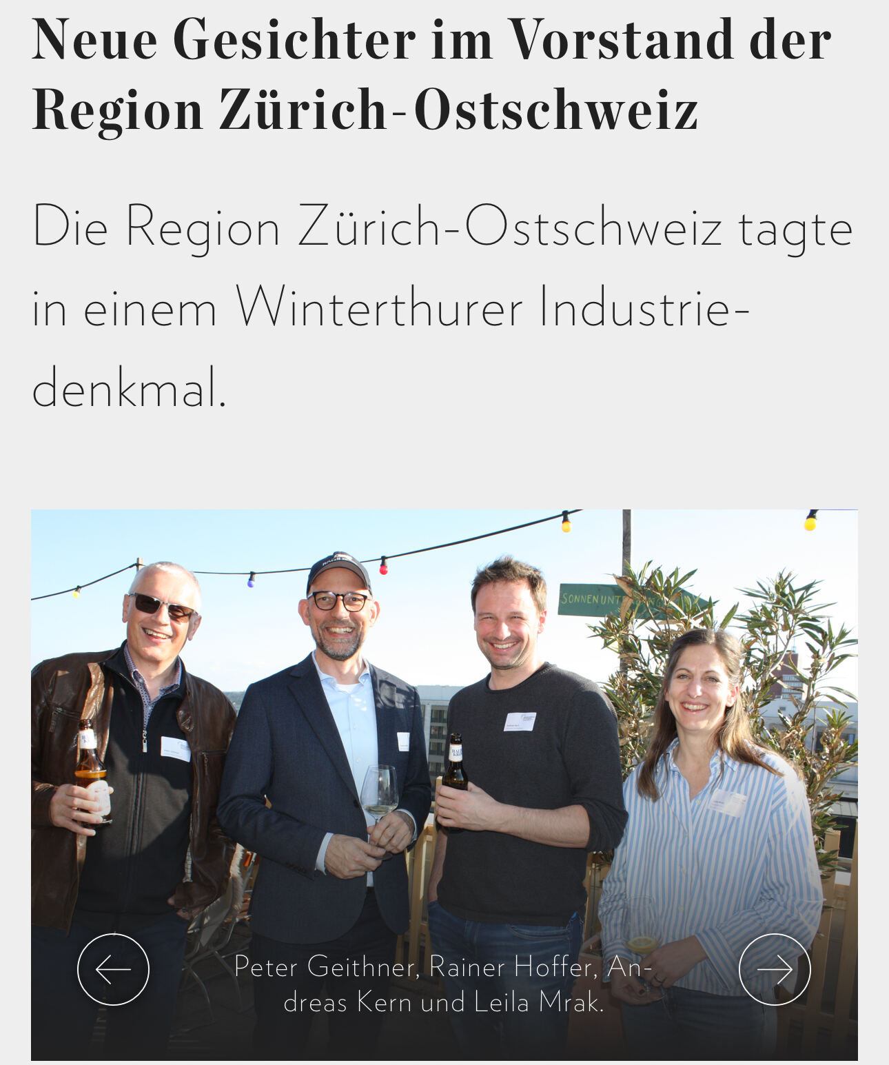 „Neue Gesichter im Vorstand der Region Zürich-Ostschweiz“