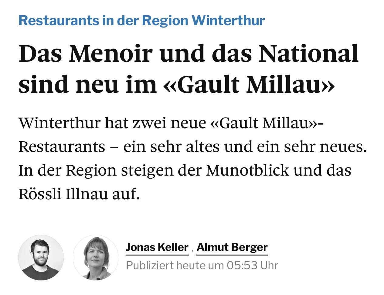 „Zu den Aufsteigern gehört auch das Rössli Illnau“
