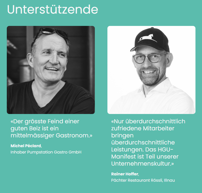 Hotel & Gastro Union-Kampagne mit Michele Péclard und Rainer Hoffer